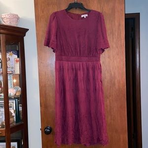 Brand new without tags burgundy lace dress